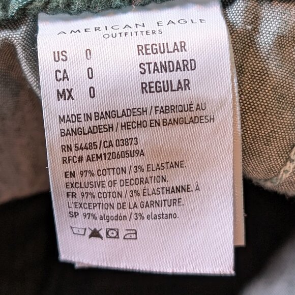 American Eagle Dark Green Corduroy Button-Front Skirt Size 0 Reg - Picture 11 of 13